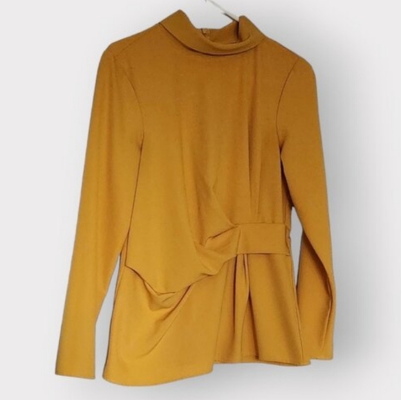 SFW WOMENS MEDIUM YELLOW SHIRT WITH HIGH COLLAR - Picture 5 of 5